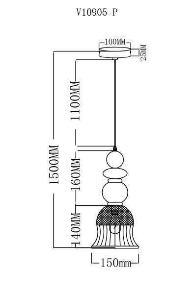 Светильник подвесной Glassy V10905-P
