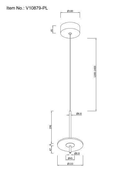 Светильник подвесной Ella V10879-PL