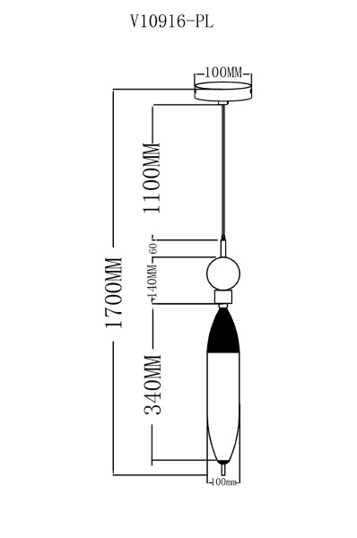 Светильник подвесной Candle V10916-PL