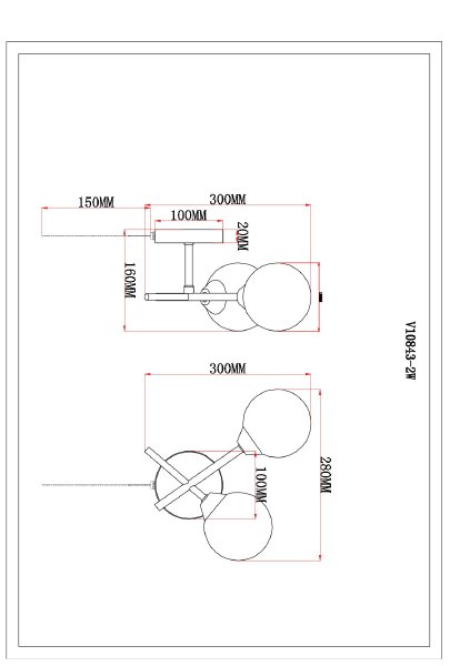 Настенное бра Molecule V10843-2W