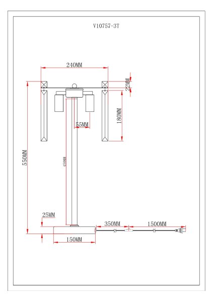 Настольная лампа Levi V10757-3T
