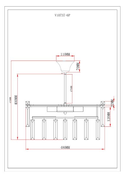 Потолочная люстра Crystal V10737-6P