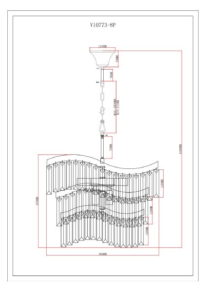 Подвесная люстра Wave V10773-8P