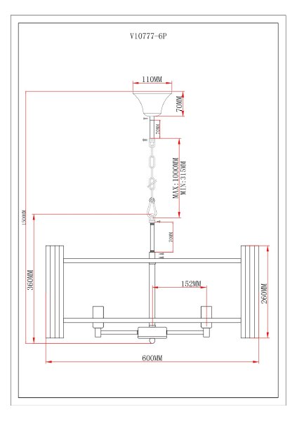 Подвесная люстра Monte V10777-6P