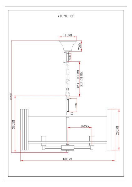 Подвесная люстра Monte V10781-6P