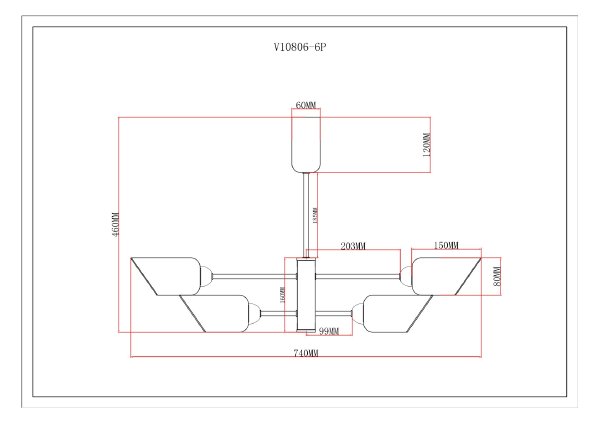 Потолочная люстра Avery V10806-6P
