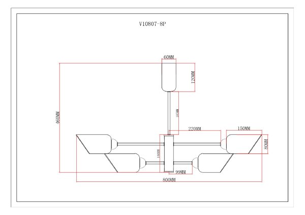 Потолочная люстра Avery V10807-8P