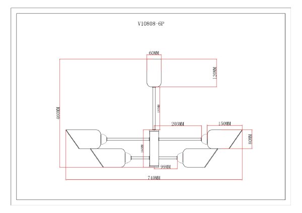 Потолочная люстра Avery V10808-6P