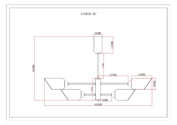 Потолочная люстра Avery V10809-8P