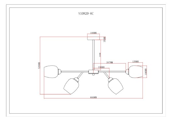 Потолочная люстра Cassy V10820-6C