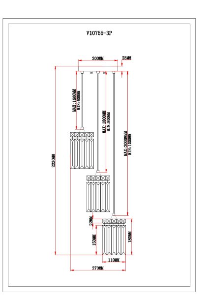 Светильник подвесной Levi V10755-3P