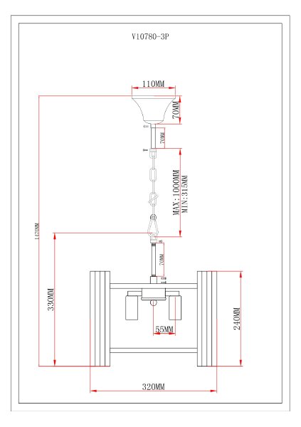 Подвесная люстра Monte V10780-3P