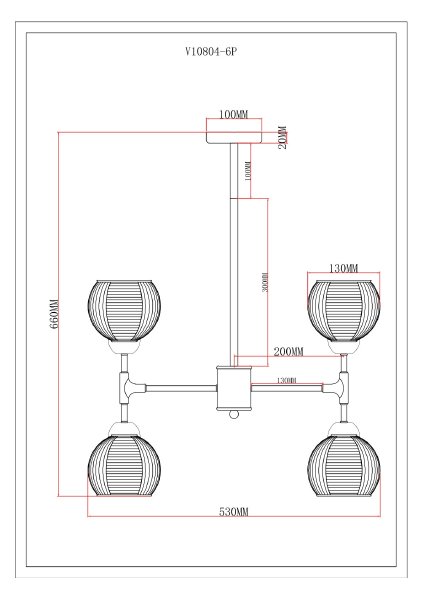 Потолочная люстра Arty V10804-6P