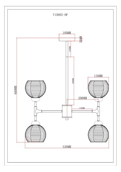 Потолочная люстра Arty V10805-8P