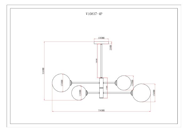 Потолочная люстра Molecule V10837-4P