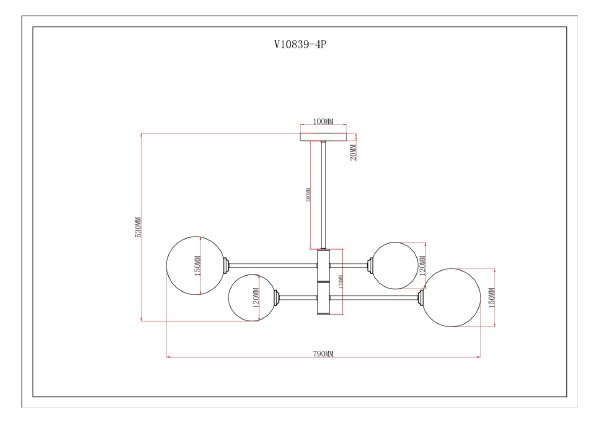 Потолочная люстра Molecule V10839-4P