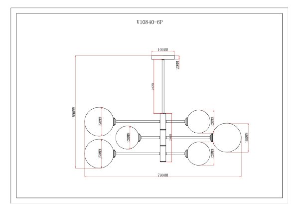 Потолочная люстра Molecule V10840-6P