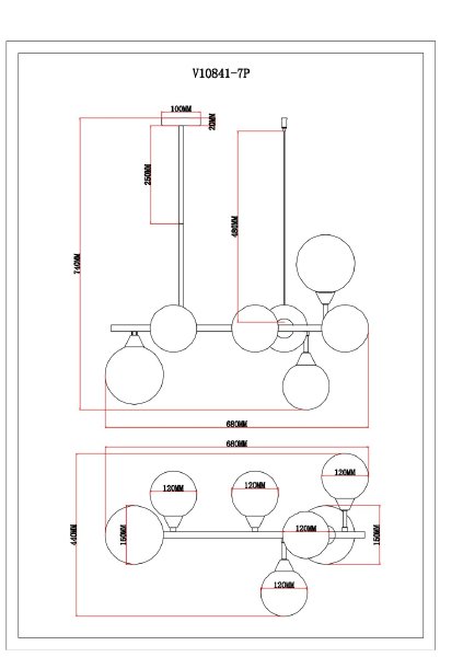 Подвесная люстра Molecule V10841-7P