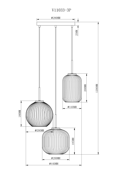 Светильник подвесной Ivory V11033-3P