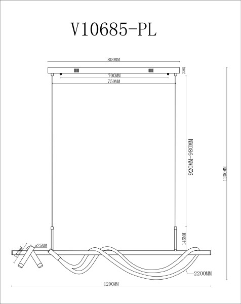 Светильник подвесной True V10685-PL