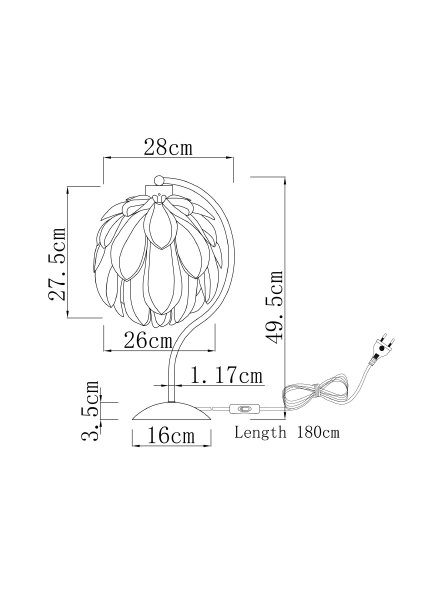 Настольная лампа Flake V11012-T