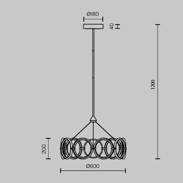 Люстра на штанге Link MOD357PL-L40BS3K