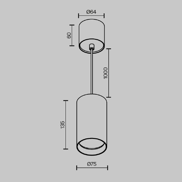 Светильник подвесной Vol P100PL-20W3K-W