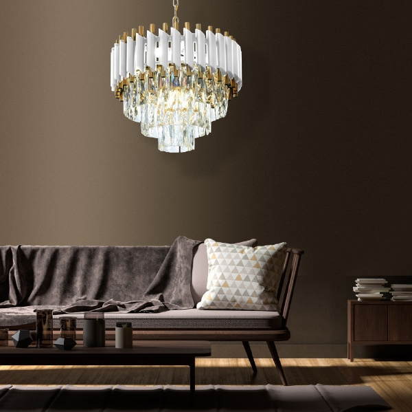 Подвесная люстра Lumina Deco LDP 6003-400 WT+F.GD