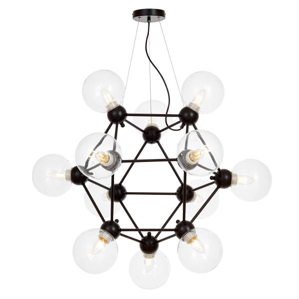 Подвесная люстра Zodiak LDP 160N-12 BK+PR