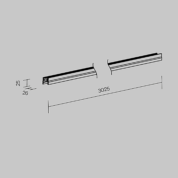 Профиль для шинопровода Профиль для уличной трековой системы Elasity IP O-TR001-P-B3M