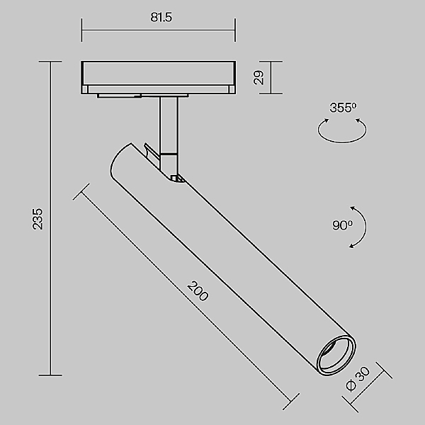 Трековый светильник Focus T TR141-1-6W3K-M-B