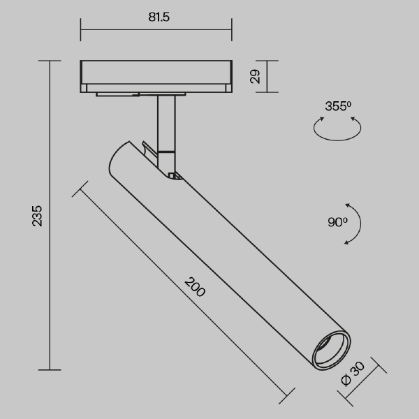 Трековый светильник Focus T TR141-1-6W3K-M-B
