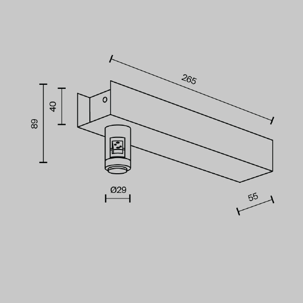 Монтажный элемент Accessories for tracks Flarity TRA155CW-BB-B