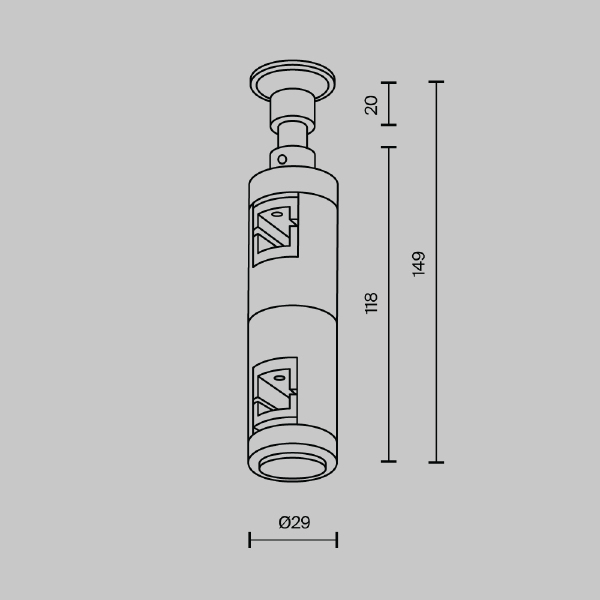 Монтажный элемент Accessories for tracks Flarity TRA155CW-D1-B
