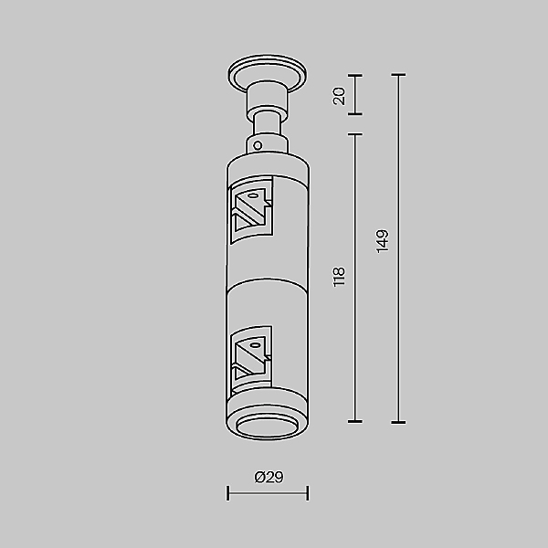Монтажный элемент Accessories for tracks Flarity TRA155CW-D1-BS