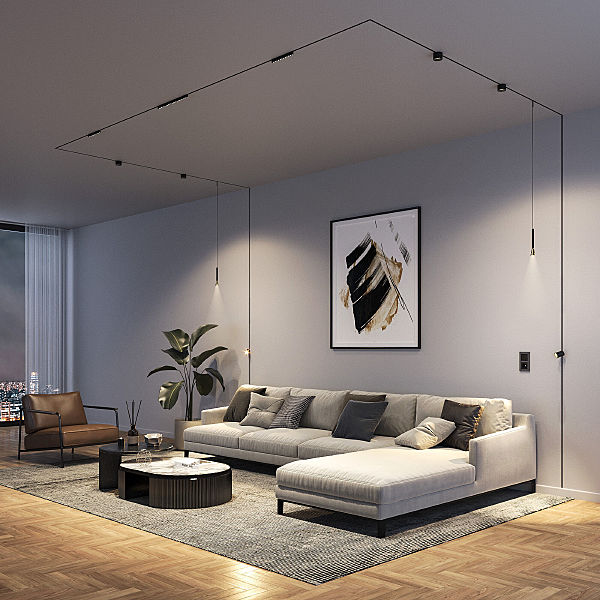 Шинопровод Mini Magnetic Mini Magnetic Шинопровод встраиваемый под ГКЛ 12,5 мм (черный) (2м) 85170/00