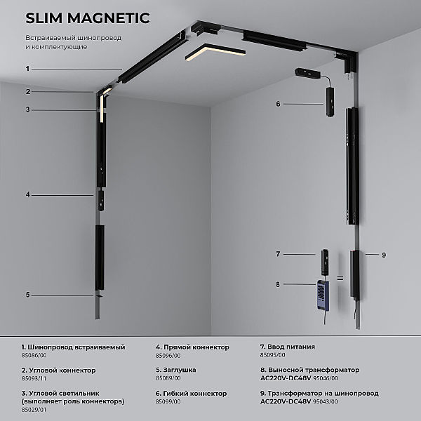 Трековый светильник Slim Magnetic Slim Magnetic SL02 Трековый светильник 12W 3000K (черный) 85005/01