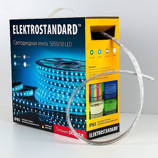 LED лента Elektrostandard Лента светодиодная 220V 7,2W 30Led 5050 IP65 зеленый, 50 м (LSTR002 220V 7,2W IP65)