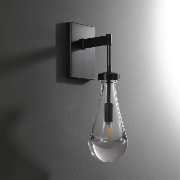 Настенное бра Raindrop MT9093-1W black brushed gold