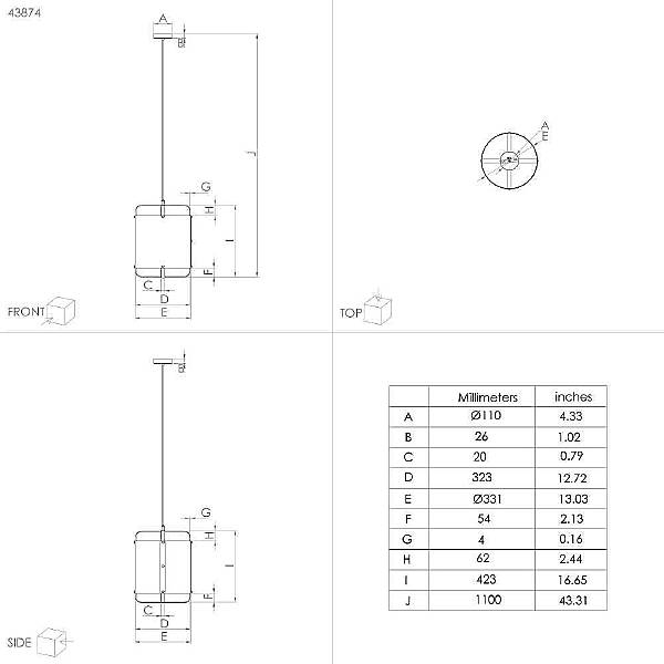 Светильник подвесной Surfleet 43874
