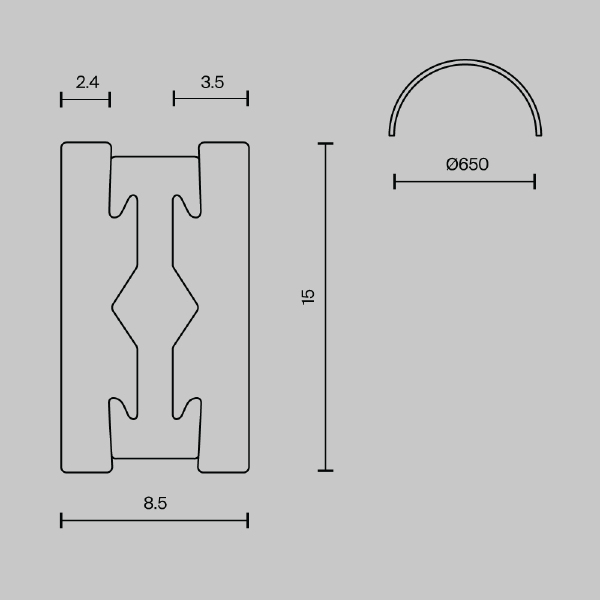 Шинопровод Busbar trunkings Flarity TRX154-SR-D650-B