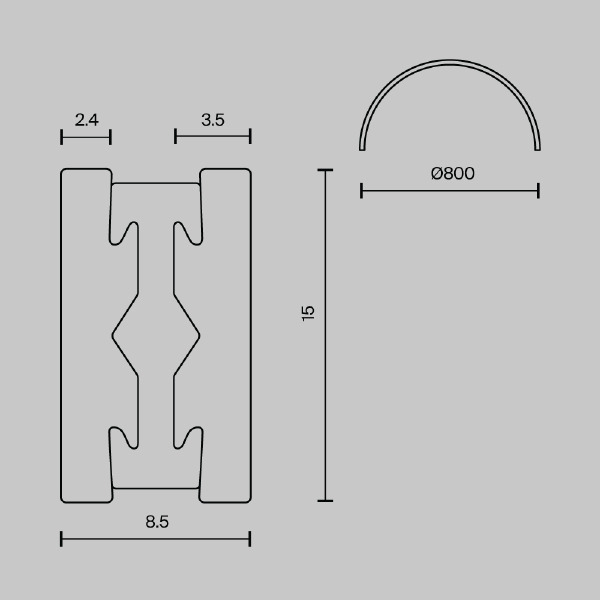 Шинопровод Busbar trunkings Flarity TRX154-SR-D800-BS