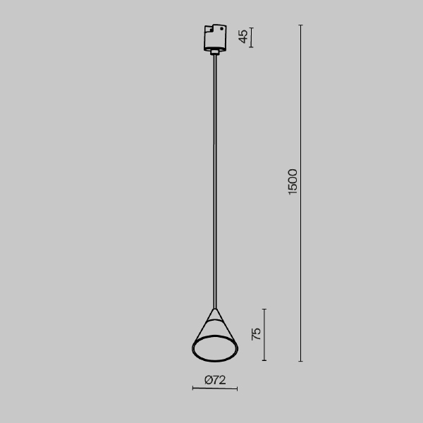 Трековый светильник Cono TR166-1-7W3K-M-B