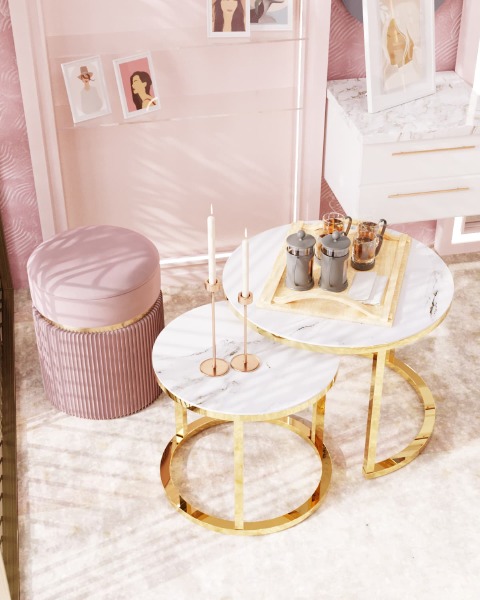 Журнальный стол Селена EET-131-2S-TG white