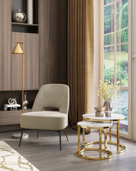 Журнальный стол Селена EET-131-2S-TG white