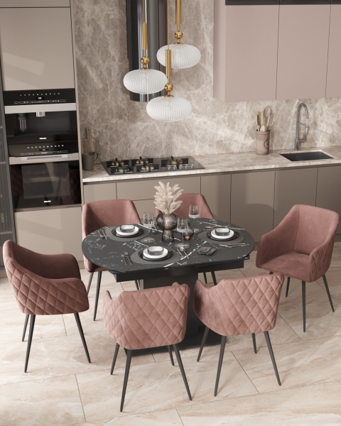 Кухонный стол Хлоя DF120T 120 black DUAL