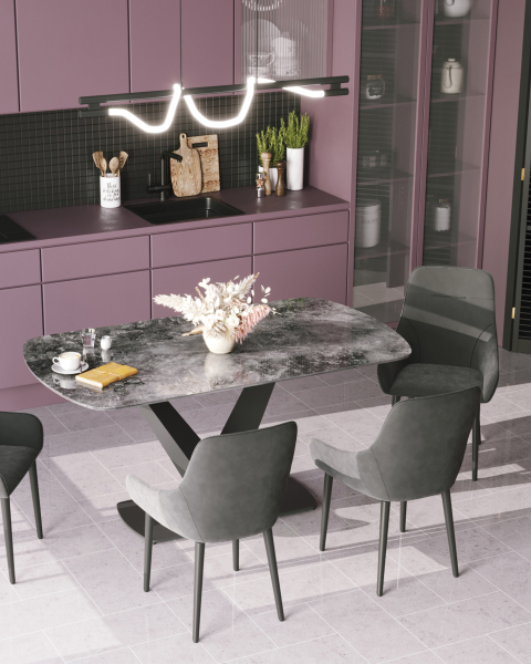 Кухонный стол Аврора DF0093DT 160 black DUAL