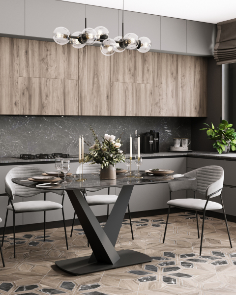 Кухонный стол Аврора DF0093DT 160 black DUAL