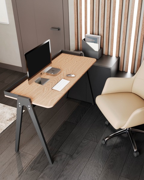 Стол письменный Pyramid T-002 natural / black