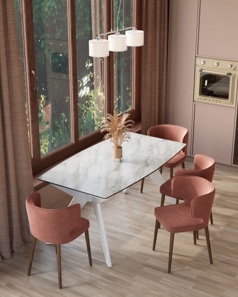 Кухонный стол Аркада DT8828-C 160 MR-04 white DUAL